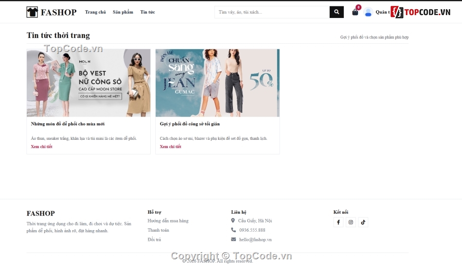 Website bán hàng,Web thời trang,Web bán hàng